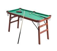 VEVOR Tavolo da Biliardo Pieghevole, 140 cm Set di Giochi di Intrattenimento Pieghevoli, con Palla, Stecca, Rastrelliera, Gesso, Spazzola, Marrone con Panno Verde, per Uso Familiare, Sala Ricreativa