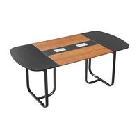 VEVOR Tavolo da Conferenza, Tavolo Ovale da Riunione da Ufficio da 1800 mm per 6-8 Persone, Scrivania Moderna per Seminari con Gambe in Metallo, Scrivania per Sala Riunioni, Marrone Nero