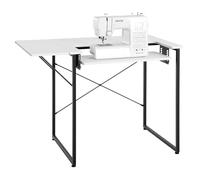 VEVOR Tavolo da Cucito, Tavolo Multiuso per Macchina da Cucire con Ripiano Laterale Pieghevole, Scrivania per Computer per Casa, Studio di Moda, Studio di Arte, Istituto Scolastico, Bianco