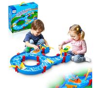 VEVOR Tavolo da Gioco per Sabbia Acqua per Bambini 760 x 510 x 160 mm Tavolo da Gioco Sensoriale per Bambini con 39 Accessori, Parco Giochi Estivo all'Aperto per Giardino, Prato, Spiaggia, Blu