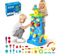 VEVOR Tavolo da Gioco per Sabbia Acqua per Bambini Piccoli 430 x 805 x 340 mm Tavolo Sensoriale per attività per Bambini, Cascata Bifacciale con 37 Accessori, Sicuro e Durevole, Blu