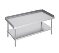 VEVOR Tavolo da Lavoro in Acciaio Inossidabile 762 x 1524 x 660 mm Tavolo da Lavoro Commerciale per Preparazione degli Alimenti con Alzatina su 3 Lati, con Altezza Regolabile per Casa Ristorante Hotel