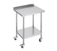 VEVOR Tavolo da Lavoro in Acciaio Inox 610 x 762 x 1005,6 mm per Preparazione di Alimenti Commerciali con Ruote Tavolo da Lavoro ad Altezza Regolabile per Ristorante Hotel Bar, Tavolo Lavoro Cucina