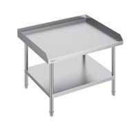 VEVOR Tavolo da Lavoro in Acciaio Inossidabile 762 x 914 x 660 mm Tavolo da Lavoro Commerciale per Preparazione degli Alimenti con Alzatina su 3 Lati, con Altezza Regolabile per Casa Ristorante Hotel