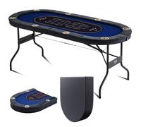 VEVOR Tavolo da Poker per Gioco Gambe per Tavolo Pieghevoli 1830 x 820 x 720 mm, Tavolo da Poker Pieghevole, Piano da Poker Nero e Blu Pieghevole 8 Giocatori ca., Tavolo Poker Copertura Antipolvere