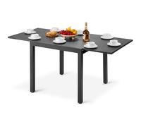 VEVOR Tavolo da Pranzo Estensibile per Esterni, Tavoli da Bistrot Rettangolari da 80 a160 cm, Struttura in Alluminio con Doghe in Acciaio, Mobili da Esterno, per Prato, Veranda, Grigio Scuro