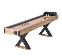 VEVOR Tavolo da Shuffleboard 274 cm per Giochi da Tavolo Giochi a Gruppo, Set Gioco di Shuffleboard Bowling 2 in 1, con Campo da Gioco Antigraffio, Gambe, 8 Dischi, Set da Bowling da Tavolo, Feste