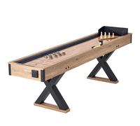 VEVOR Tavolo da Shuffleboard 274 cm per Giochi da Tavolo Giochi a Gruppo, Set Gioco di Shuffleboard Bowling 2 in 1, con Campo da Gioco Antigraffio, Gambe, 8 Dischi, Set da Bowling da Tavolo, Feste