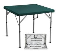 VEVOR Tavolo Mahjong, Tavolo da Gioco Pieghevole per 4 Giocatori Piano Verde, Tavolo da Domino Quadrato Pieghevole Portatile con Maniglia per Trasporto per Feste da Picnic Campeggio, 34 x 34 Pollici