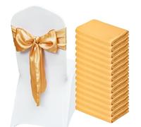 VEVOR Telai per Sedia Elasticizzati in Spandex, Coprisedia per Sedia Elasticizzati, Fasce Elastiche Sedia, Decorazione per Sedia Abbinata per Matrimoni, Feste e Celebrazioni Confezione da 50, Oro