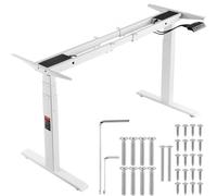 VEVOR Telaio da Scrivania Elettrico con Doppio Motore Altezza 65 a 129 cm Bianco