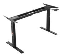 VEVOR Telaio per Scrivania in Piedi Doppio Motore, Altezza Regolabile 65-129 cm Lunghezza 110-178 cm Gambe per Scrivania Elettriche per Computer, per Ufficio a Casa 3 Posizioni Solo Telaio, Nero