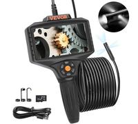 VEVOR Telecamera a Endoscopio Lente Tripla Schermo 5 Pollici IPS Batteria 5-6 ore Cavo 5m, Telecamera di Ispezione a Endoscopio Zoom Digitale 5x Risoluzione 854 x 480, Kit Portatile 5 Modalità Visiva