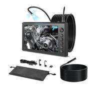 VEVOR Telecamera Endoscopica a Tripla Lente con Doppio Cavo, Endoscopio Industriale con Sonda da 8 mm, Schermo IPS HD da 7'', Zoom 8x, Cavo Impermeabile IP67, per Ispezione Automobilistica e Idraulica