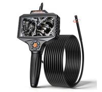 VEVOR Telecamera Endoscopica Articolata a Doppia Lente con Luce, Rotazione a 360°, Schermo IPS HD da 5'', Funzione Schermo Diviso, Zoom 8x, Cavo Impermeabile IP67 da 5 m, per Settore Auto e Idraulica