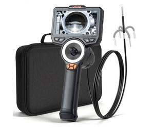 VEVOR Telecamera Endoscopica Articolata con Sonda da 3,9 mm e Luce, Rotazione a 360° in 4 Direzioni, Schermo IPS HD da 4,5'', Zoom 8x, Cavo Flessibile Impermeabile IP67, per Ispezione Automobilistica