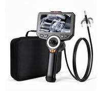 VEVOR Telecamera Endoscopica Articolata con Sonda da 6,2 mm e Luce, Rotazione a 360° in 4 Direzioni, Schermo IPS HD da 6'', Zoom 8x, Batteria da 7000 mAh, Cavo IP67 da 1,5 m, per Auto e Idraulica