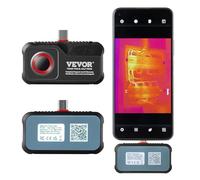 VEVOR Telecamera Monoscolo Termico Tascabile, Telescopio Risoluzione a Infrarossi IR 256 x 192, Frequenza di Aggiornamento 25 Hz Intervallo di Temperatura -20-550°C IP54 Compatibile Smartphone Tablet