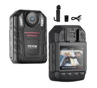 VEVOR Telecamera per Corpo della Polizia HD 1440P, 64 GB Audio Video, Batteria Integrata da 2850 mAh, LCD 5 cm, Visione Notturna Infrarossi, Telecamera Corpo Personale Impermeabile Forze dell'Ordine