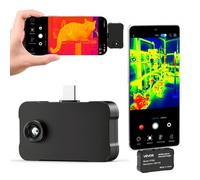 VEVOR Telecamera Termografica per Android e IOS, Risoluzione IR 256 x 192, Telecamera a Infrarossi Tascabile per Smartphone, Super Risoluzione 512 × 384, 25 Hz, -20 °C a 550 °C, 6 Tavolozze di Colori