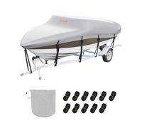 VEVOR Telo Copribarca Impermeabile Grigio Copribarca Lunghezza 426-480cm Telone per Gommone Tessuto 600D Oxford Protettivo per Barca Anti-UV con Borsa 435x300mm Barca a Motore da Traino Yacht