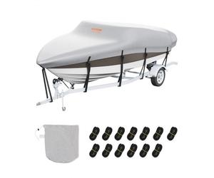 VEVOR Telo Copribarca Impermeabile Telo Copribarca Lunghezza 518-579cm Larghezza 243cm Scafo a V Telo Protettivo per Barca 600D Oxford Anti-UV con Borsa Barca a Motore da Traino Yacht
