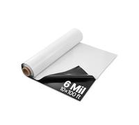 VEVOR Telo di Plastica 0,15 mm, 3,05 m x 30,48 m Barriera al Vapore per Intercapedine, Telo in Polietilene per Giardino ad Alta Resistenza, Telo per Fornitura di Plastica Agricola Nero e Bianco