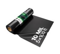 VEVOR Telo di Plastica 0,25 mm, Barriera al Vapore per Intercapedine 1,52 m x 30,48 m, Telo in Polietilene per Giardino Resistente, Plastica Costruzione, Telo per Fornitura di Plastica Agricola Nero