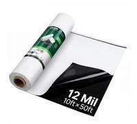 VEVOR Telo in Polietilene Spessore 0,3 mm da 3,05 x 15,24 m Bianco e Nero, Rotolo Copertura Protettiva Spessa Impermeabile, per Imbianchini Barriera al Vapore Pacciamatura Orti Piantagioni Giardini