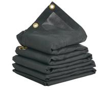 VEVOR Telo in Rete per Autocarro con Cassone Ribaltabile, 7,5x18 Piedi, Copertura Nera Resistente Rivestita in PVC con Doppia Tasca da 5,5" e 18 Once, Occhielli in Ottone, Fettuccia Doppia Cucitura
