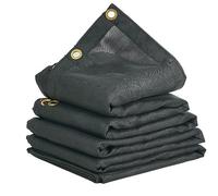 VEVOR Telo in Rete per Autocarro con Cassone Ribaltabile, 8 x 18 Piedi, Copertura Nera Resistente Rivestita in PVC con Doppia Tasca da 5,5" 18 Once, Occhielli in Ottone, Fettuccia Doppia Cucitura