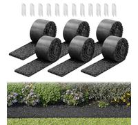 VEVOR Telo Pacciami per Giardinaggio, 6 Rotoli 305 x 11,5 cm, Bordatura Permanente in Gomma, Barriera per Fiori dall'Aspetto Naturale con Picchetti, per l'Architettura del Paesaggio