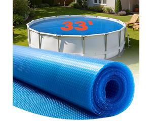 VEVOR Telo Termico per Piscina Rotonda da 10058 mm, Coperta Solare per Piscine con Doppio Strato d'Aria Termoisolante per Piscine, Assorbimento del Calore Diurno, Ritenzione del Calore Notturno