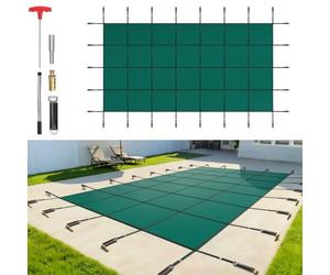 VEVOR Telone di Copertura per Piscina Coperta Rettangolare Blu per Piscine Telone di Copertura Impermeabile per Piscine(18x36 ft)