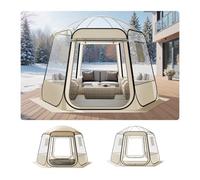 VEVOR Tenda a Cupola Pop-Up, 305 x 275 x 220 cm, Impermeabile e Resistente ai Raggi UV, Tenda da Campeggio Trasparente, con Finestre, Vista Panoramica a 540°, per 4-8 Persone, Patio, Cortile