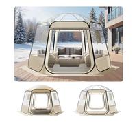 VEVOR Tenda a Cupola Pop-Up, 336 x 305 x 220 cm, Impermeabile e Resistente ai Raggi UV, Tenda da Campeggio Trasparente, con Finestre, Vista Panoramica a 540°, per 8 a 10 Persone, Patio, Cortile