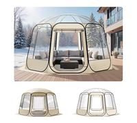 VEVOR Tenda a Cupola Pop-Up, 366 x 345 x 220 cm, Impermeabile e Resistente ai Raggi UV, Tenda da Campeggio Trasparente, con Finestre, Vista Panoramica a 540°, per 10 a 12 Persone, Patio, Cortile