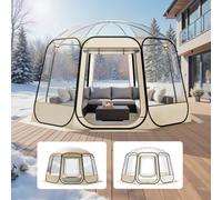 VEVOR Tenda a Cupola Pop-Up, 366 x 345 x 220 cm, Impermeabile e Resistente ai Raggi UV, Tenda da Campeggio Trasparente, con Finestre, Vista Panoramica a 540°, per 10 a 12 Persone, Patio, Cortile