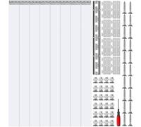 VEVOR Tenda a Strisce in Plastica, 122x244 cm, Tenda a Lamelle Trasparente, 8 Strisce in Plastica per Porta, Spessore 2 mm, per Porta di Cella Frigorifera, Magazzino, Supermercato, Commerciali