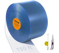 VEVOR Tenda a Strisce in Plastica, 4572x20 cm, Tenda a Lamelle Trasparente, Striscia per Porta in Plastica Liscia a Rullo Spessore 2 mm, per Magazzini, Supermercati, Centri Commerciali, Garage