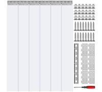 VEVOR Tenda a Strisce in Plastica, 97x213,4 cm, Tenda a Lamelle Trasparente, 6 Strisce in Plastica per Porta, Spessore 2 mm, per Porta Cella Frigorifera, Magazzino, Supermercato, Garage Commerciale