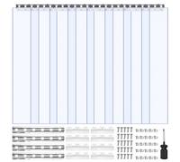 VEVOR Tenda a Strisce in Plastica 122x213,4 cm, Tenda a Lamelle Trasparente, 8 Strisce in Plastica per Porta, Spessore 2 mm, per Porta Cella Frigorifera, Magazzino, Supermercato, Centri Commerciali