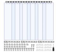VEVOR Tenda a Strisce Trasparente, 2,1 x 0,96 m, 2 mm di Spessore, 6 Pezzi, per Congelatori e Refrigeratori, Strisce Lisce in Plastica Termoisolanti per Porte di Magazzini, Congelatori e Garage