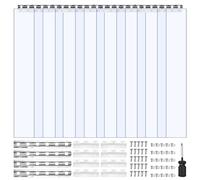 VEVOR Tenda a Strisce Trasparente, 2,1 x 1,2 m, 2 mm di Spessore, 8 Pezzi, per Congelatori e Refrigeratori, Strisce Lisce in Plastica Termoisolanti per Porte di Magazzini, Congelatori e Garage