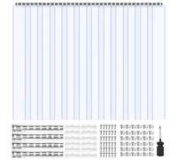 VEVOR Tenda a Strisce Trasparente, 2,1 x 1,8 m, 2 mm di Spessore, 12 Pezzi, per Congelatori e Refrigeratori, Strisce Lisce in Plastica Impermeabile per Porte di Magazzini, Congelatori e Garage