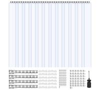 VEVOR Tenda a Strisce Trasparente, 2,4 x 2,1 m, 2 mm di Spessore, 14 Pezzi, per Congelatori e Refrigeratori, Strisce Lisce in Plastica Impermeabile per Porte di Magazzini, Congelatori e Garage