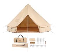 VEVOR Tenda Campana in Tela 4m Tenda da Campeggio per Famiglie Feste Attività all'Aperto con Foro per Stufa a Legna e Borse di Stoccaggio Capienza ca. 6 Persone, BBQ Esterno, Gruppi all'Aperto, Caccia