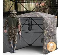 VEVOR Tenda da Caccia Portatile a 360 Gradi, Tenda da Caccia Trasparente per 2 o 3 Persone con Borsa per Trasporto, Riparo Nascosto Resistente con Porta Laterale Silenziosa e Finestra, per Tacchini
