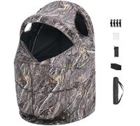 VEVOR Tenda da Caccia, Tenda da Caccia Singola con Borsa per Il Trasporto, Mimetica Portatile, Riparo Nascosto Resistente Rinforzato con Porta e Finestra con Cerniera Silenziosa, per Tacchini e Cervi