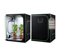VEVOR Tenda da Coltivazione da Interno 150x150x200 cm, Tenda da Coltivazione per Piante da Interno, con Illuminazione LED a Spettro Completo, Sistema di Ventilazione, Mylar 600D Riflettente